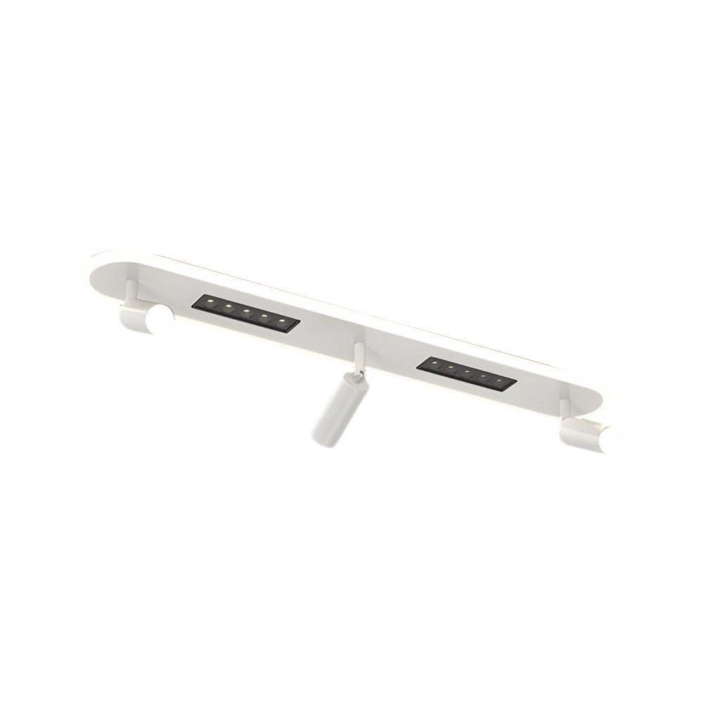 Linear LED Ceiling Light with Adjustable Spotlights, 3-Step Dimming