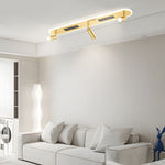 Linear LED Ceiling Light with Adjustable Spotlights, 3-Step Dimming