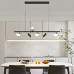 Nordic Linear LED Pendant Light with 3-Step Dimming for Modern Dining Spaces