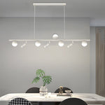 Nordic Linear LED Pendant Light with 3-Step Dimming for Modern Dining Spaces