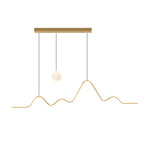 Waves Mountain Moon LED Pendant Light – Modern Linear Chandelier for Dining Rooms