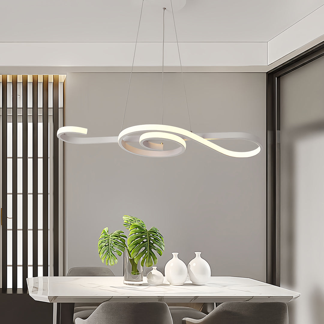 Rhapsody Linear LED Chandelier – Modern Minimalist Pendant Light for Dining & Living Spaces