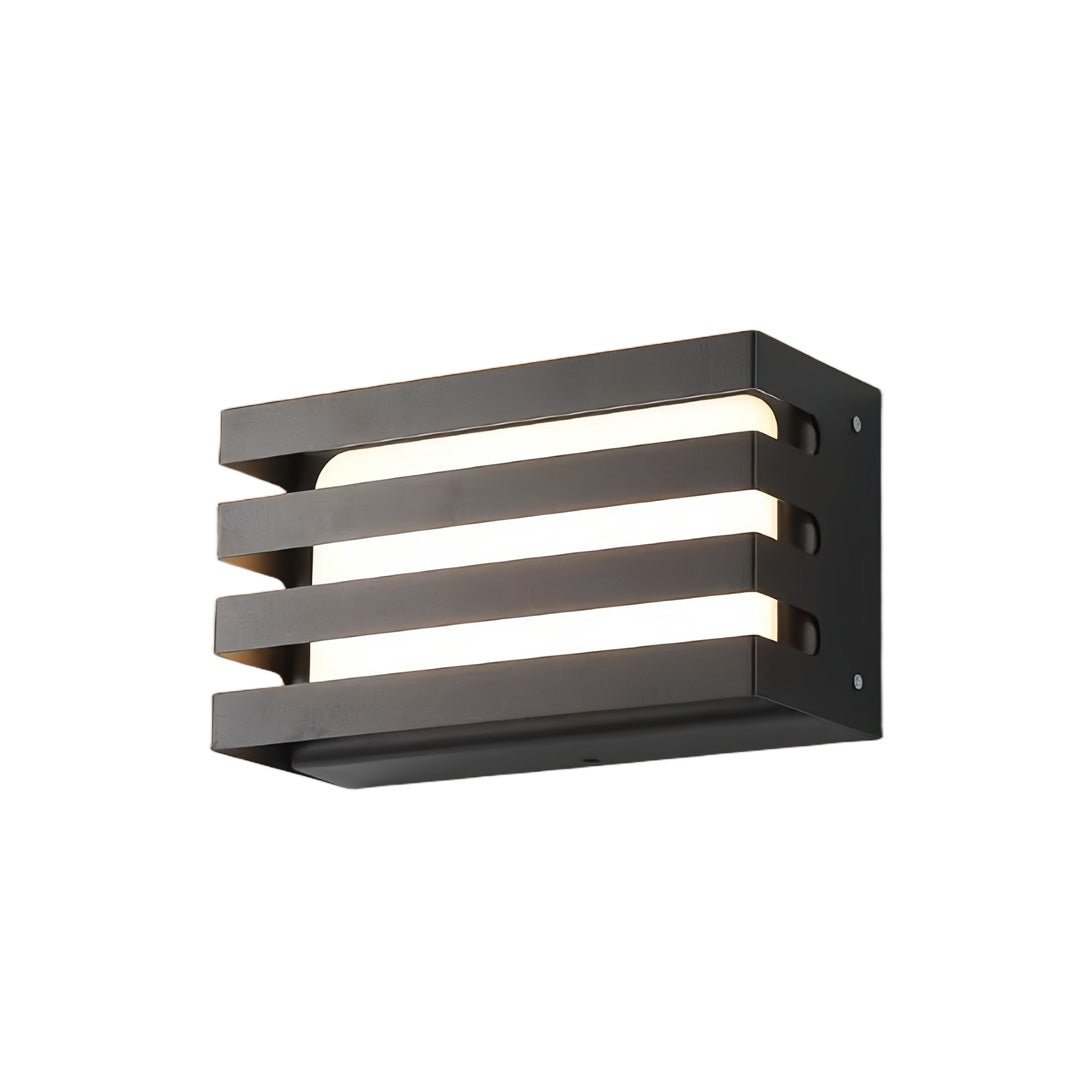 LED Outdoor Wall Sconce in Black Aluminum for Modern Courtyard