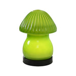 Mushroom LED Table Lamp with Glass Shade and Iron Base