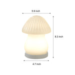 Mushroom LED Table Lamp with Glass Shade and Iron Base