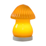 Mushroom LED Table Lamp with Glass Shade and Iron Base