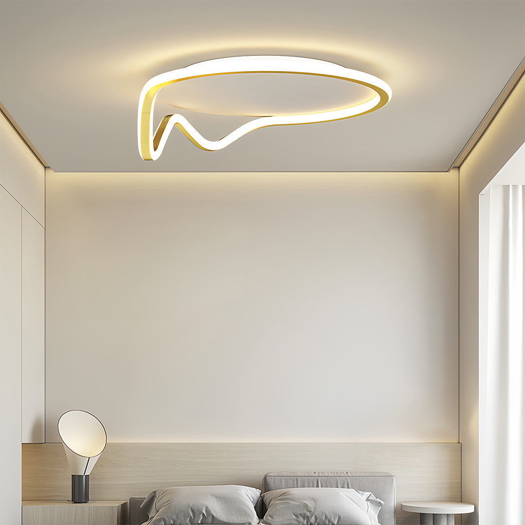 Geometric LED Flush Mount Ceiling Light in Minimalist Iron and Silicone