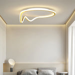 Geometric LED Flush Mount Ceiling Light in Minimalist Iron and Silicone