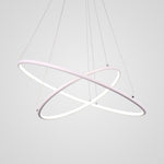 Modern Led Chandelier Minimalist 2 Ring Geometric Lights With Adjustable Height