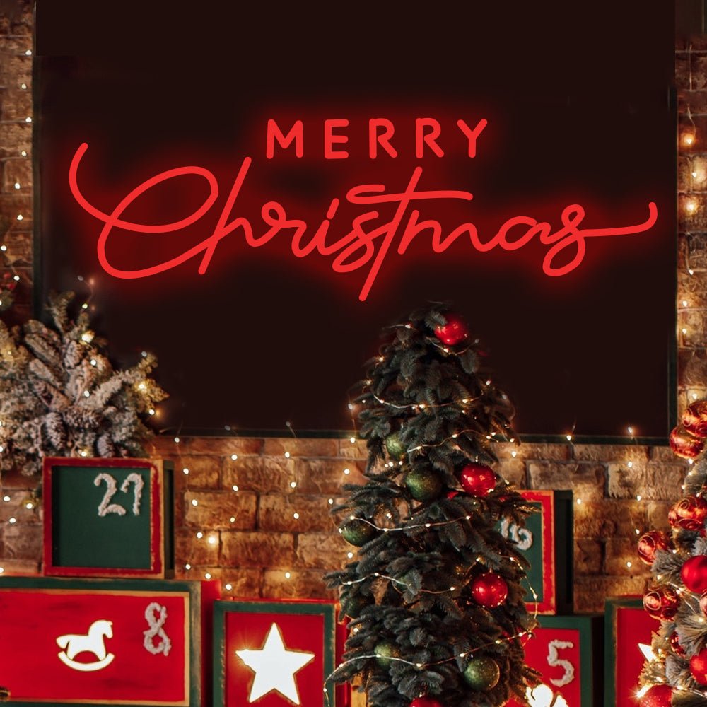 Luminous Merry Christmas Acrylic LED Sign – Modern Holiday Wall Art