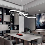 Aurelia Geometric Semi-Flush LED Chandelier in Metal and Silicone