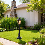 European Style Aluminum Garden Post Light with Clear Glass Shade
