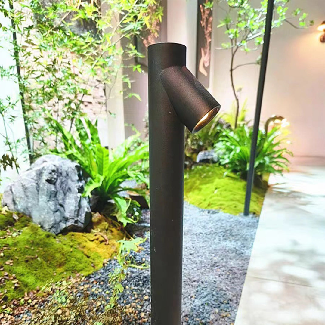 Bamboo Node LED Bollard Light — Modern Minimalist Landscape Lighting