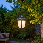 Black Aluminum Outdoor Pendant Light with Clear Glass Shade
