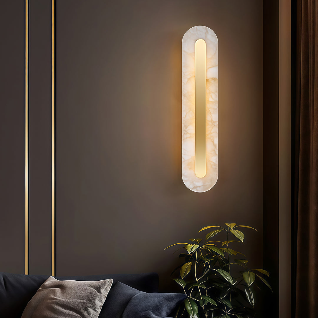 Luxury Brass Cloud Stone Wall Sconce with Warm LED Light for Modern Interiors