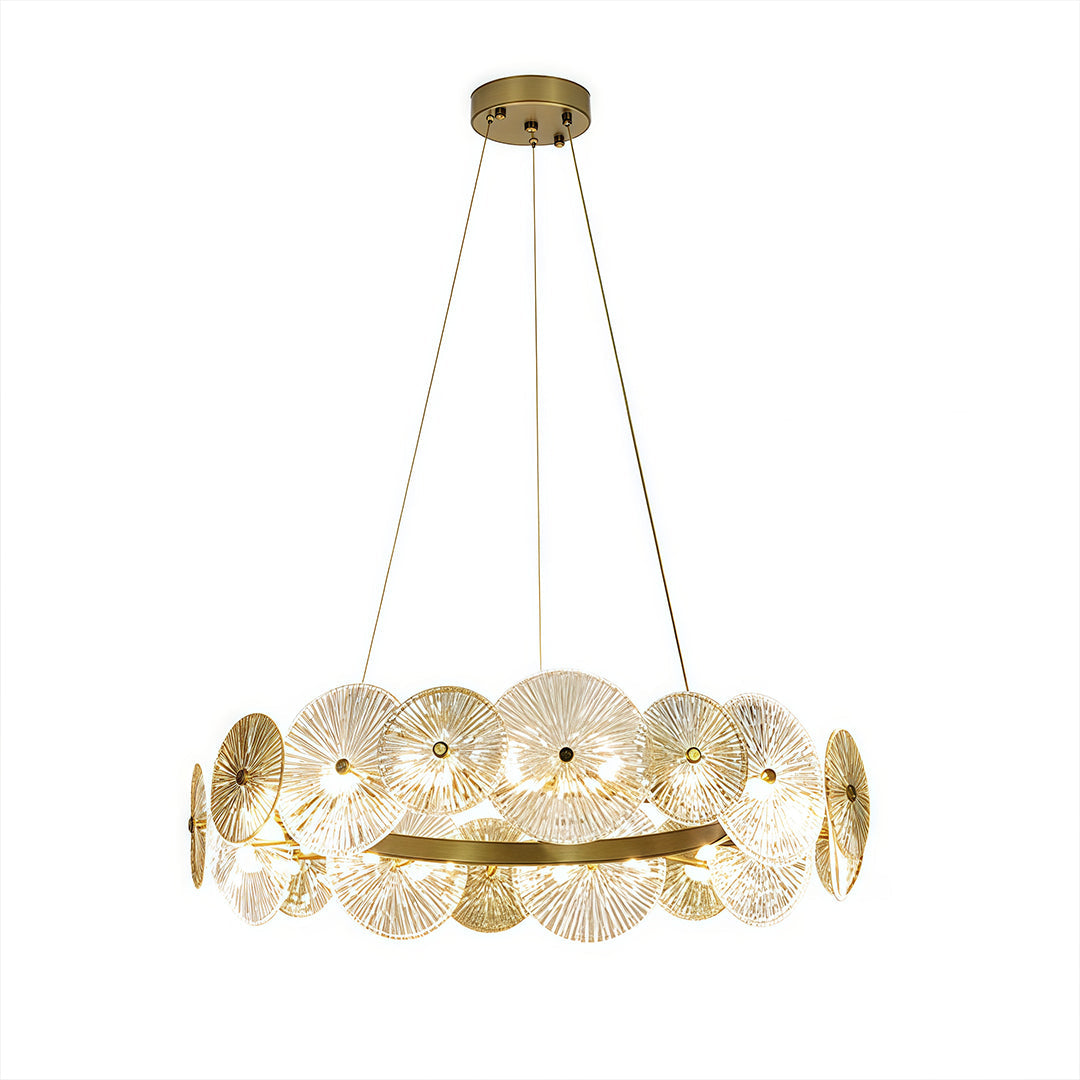 Silver Iron and Clear Glass Chandelier, Large Modern Pendant Light