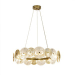 Silver Iron and Clear Glass Chandelier, Large Modern Pendant Light