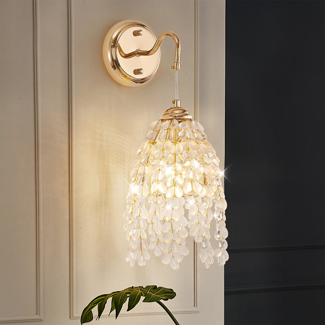 Crystal LED Wall Sconce in Gold Finish for Modern Interiors