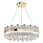 Crackled Glass LED Chandelier with Gold Stainless Steel Frame