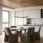 Aurelia Modern Round LED Chandelier – Designer Ceiling Light in Copper, Nickel, or Black
