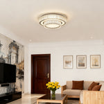 Luxury Crystal Flush Mount Ceiling Light Modern LED Chrome