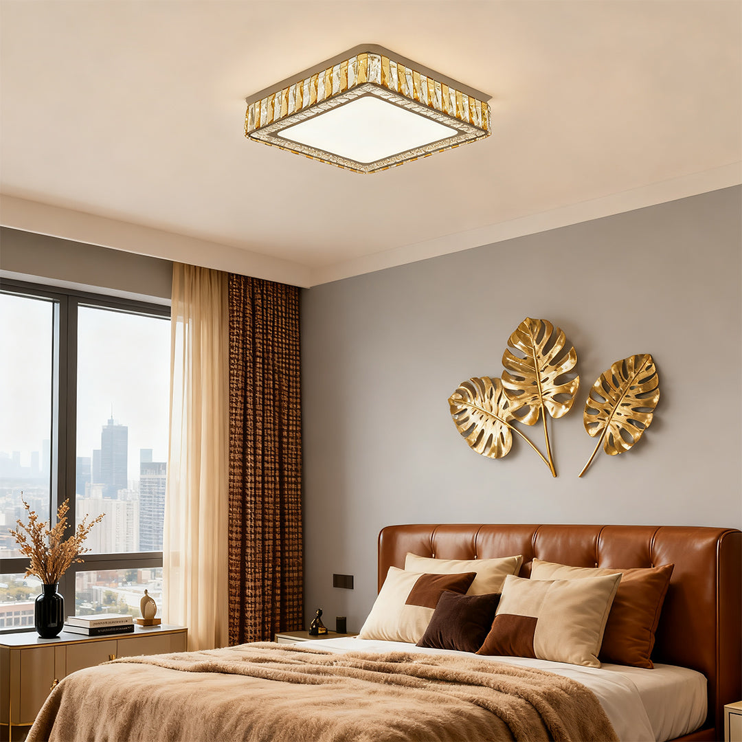 Lumière Cristal LED Flush Mount Ceiling Light in Chrome