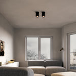 Modern Cylindrical LED Ceiling Light, Surface Mounted Downlight in Black