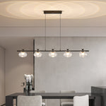 Linear Glass Chandelier Modern Minimalist Pendant Light for Dining Room and Living Room