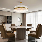 Full Copper Modern Chandelier with Clear Glass Shade for Dining Room and Living Room