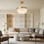 Full Copper Modern Chandelier with Clear Glass Shade for Dining Room and Living Room