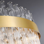 Full Copper Modern Chandelier with Clear Glass Shade for Dining Room and Living Room