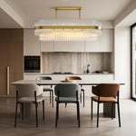 Full Copper Modern Chandelier with Clear Glass Shade for Dining Room and Living Room