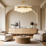 Full Copper Modern Chandelier with Clear Glass Shade for Dining Room and Living Room