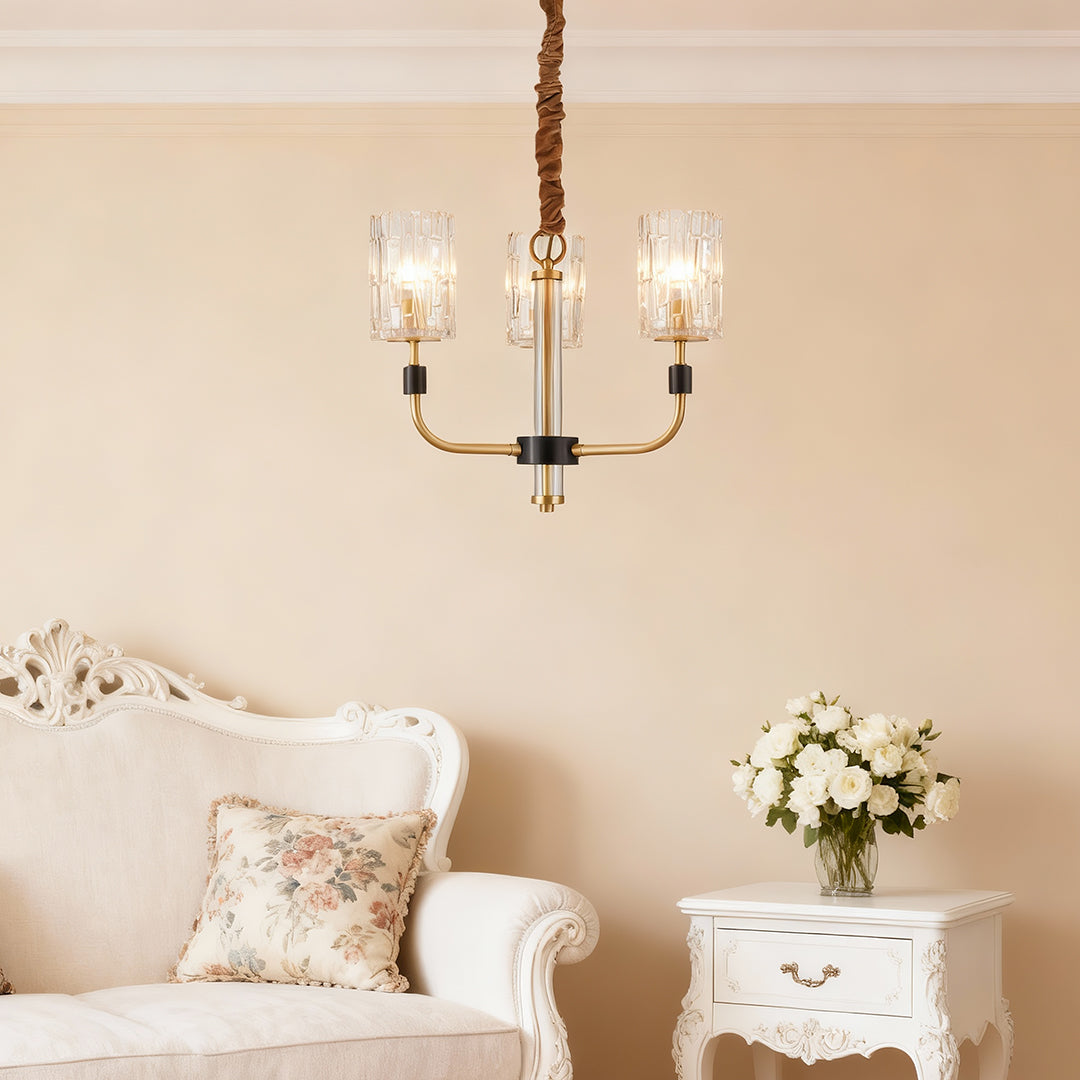 Aurelia Copper Glass Chandelier — Modern Minimalist Luxury Pendant Light