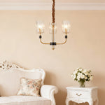Aurelia Copper Glass Chandelier — Modern Minimalist Luxury Pendant Light