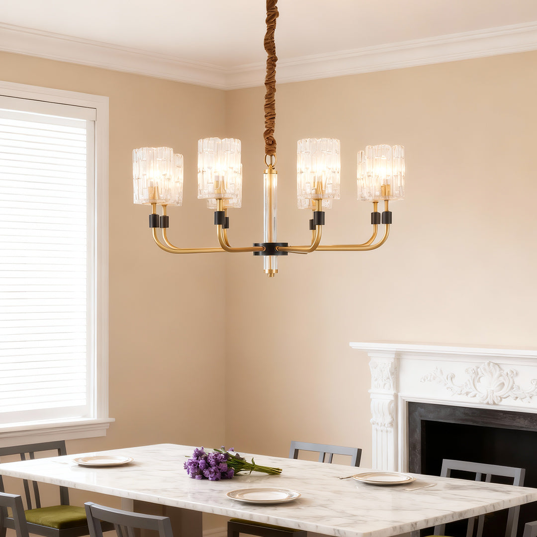Aurelia Copper Glass Chandelier — Modern Minimalist Luxury Pendant Light