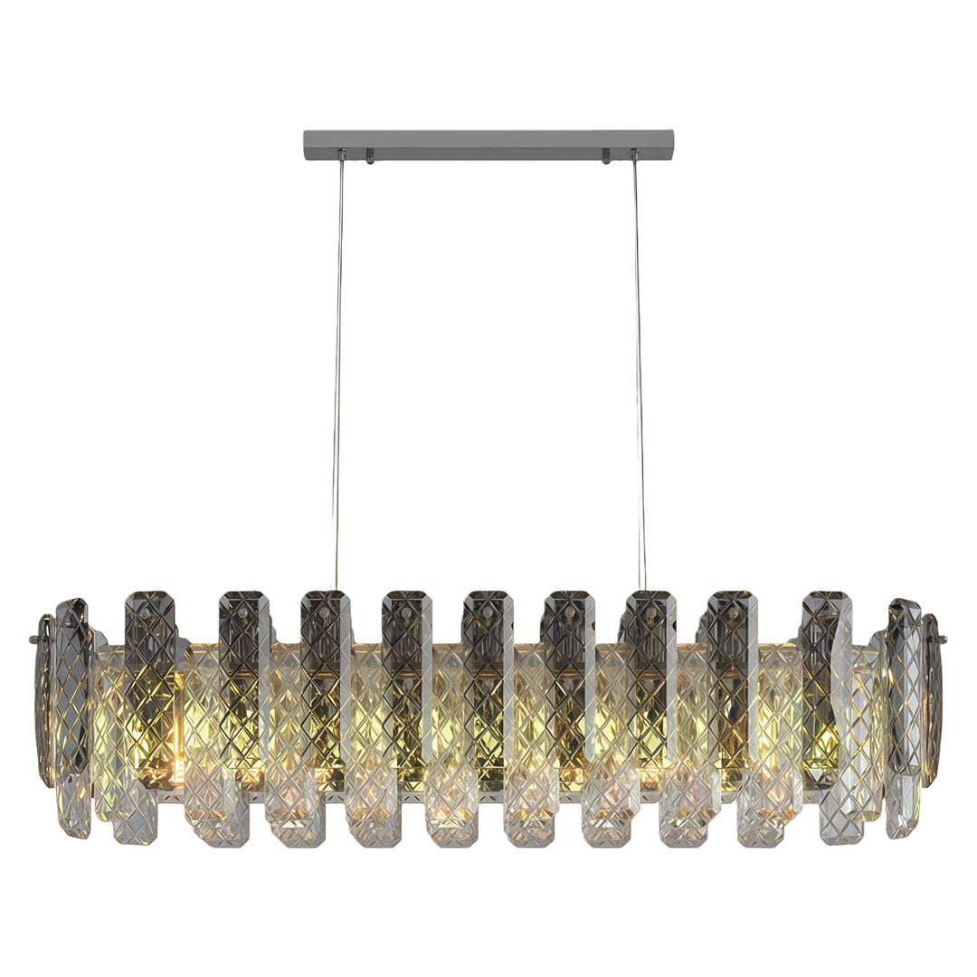 Lumière de Cristal Contemporary Crystal Chandelier with Adjustable Chain