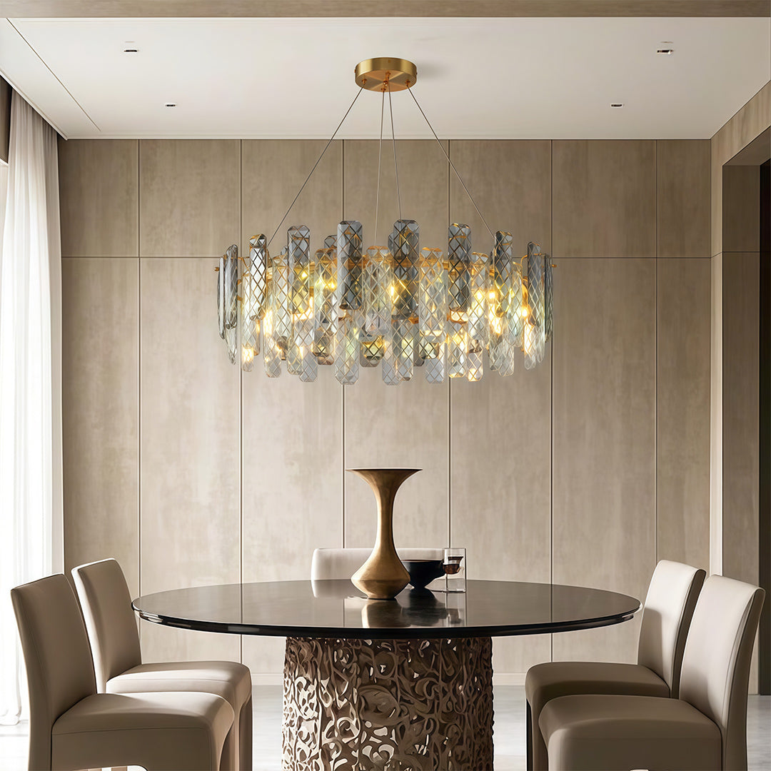 Lumière de Cristal Contemporary Crystal Chandelier with Adjustable Chain