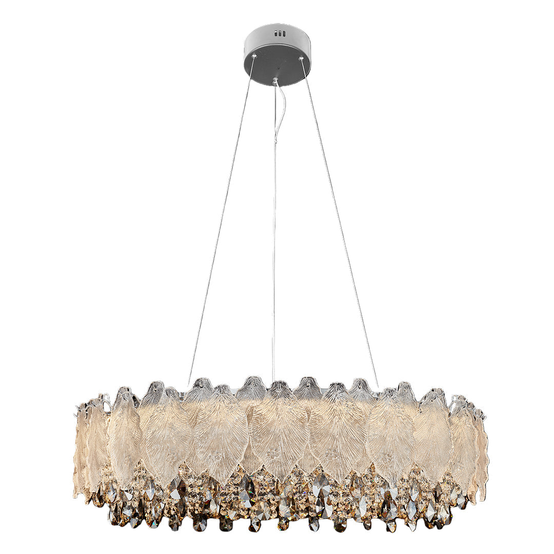 Champagne Gold Crystal Chandelier with Adjustable Chain, French Palace Style Ceiling Light