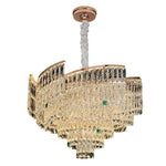 Crystal Pendant Chandelier in Champagne Gold Carbon Steel