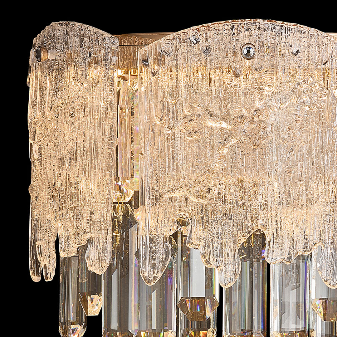 Luxury Crystal Wall Sconce with Champagne Gold Frame and LED Illumination