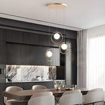 Nordic Minimalist 3-Light Gold Pendant Ceiling Lamp with Adjustable Cord