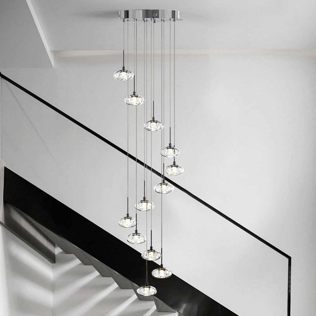 Italian Minimalist Ring Chandelier for High Ceilings