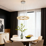 Aurelia Round Crystal LED Chandelier – Modern Minimalist Ring Pendant Light