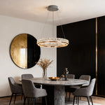 Aurelia Round Crystal LED Chandelier – Modern Minimalist Ring Pendant Light
