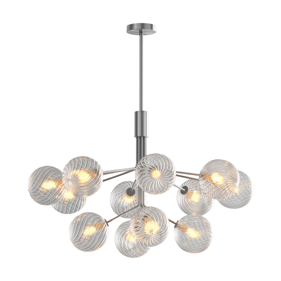 Solid Copper Glass Ball Chandelier | Modern Luxury Pendant Light