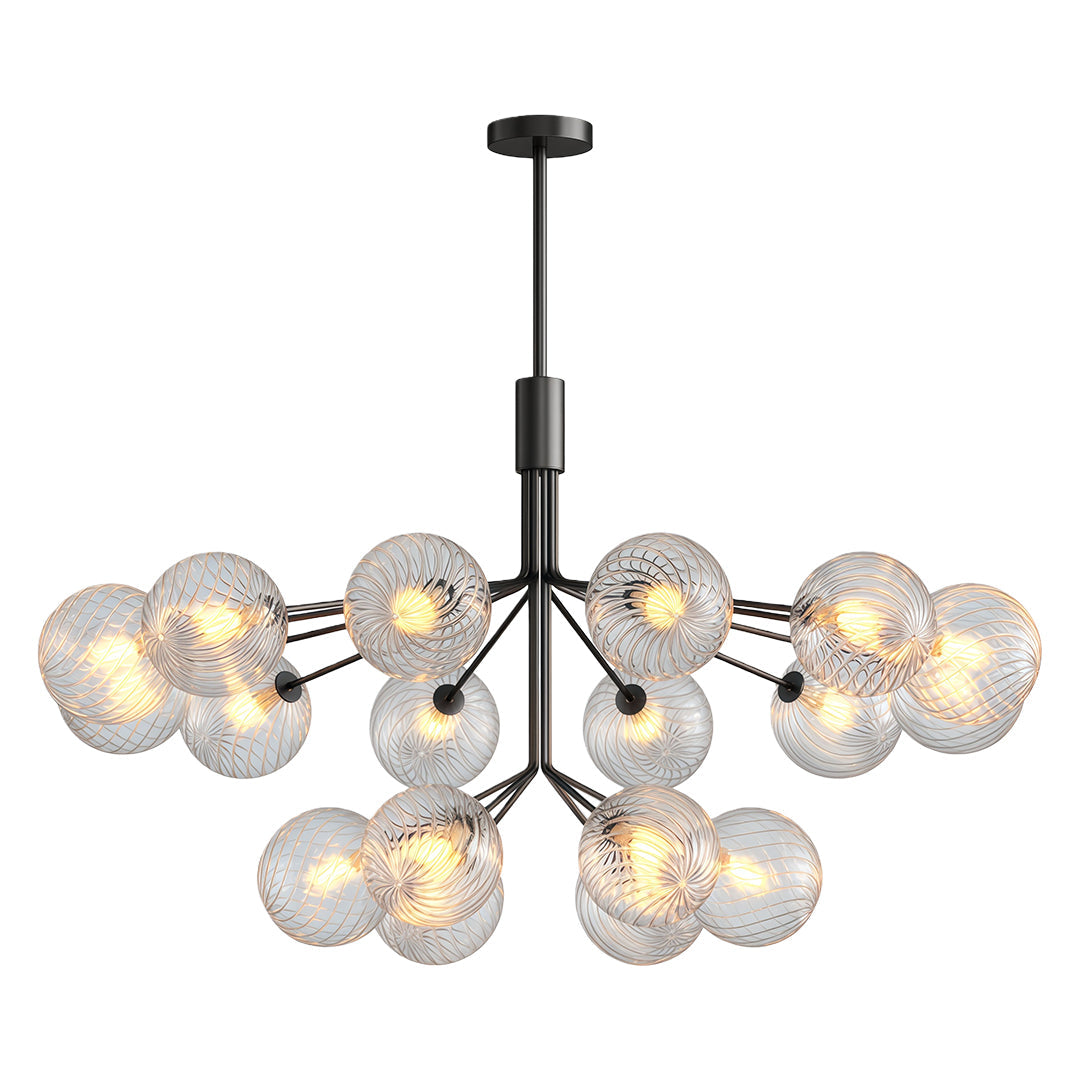 Solid Copper Glass Ball Chandelier | Modern Luxury Pendant Light