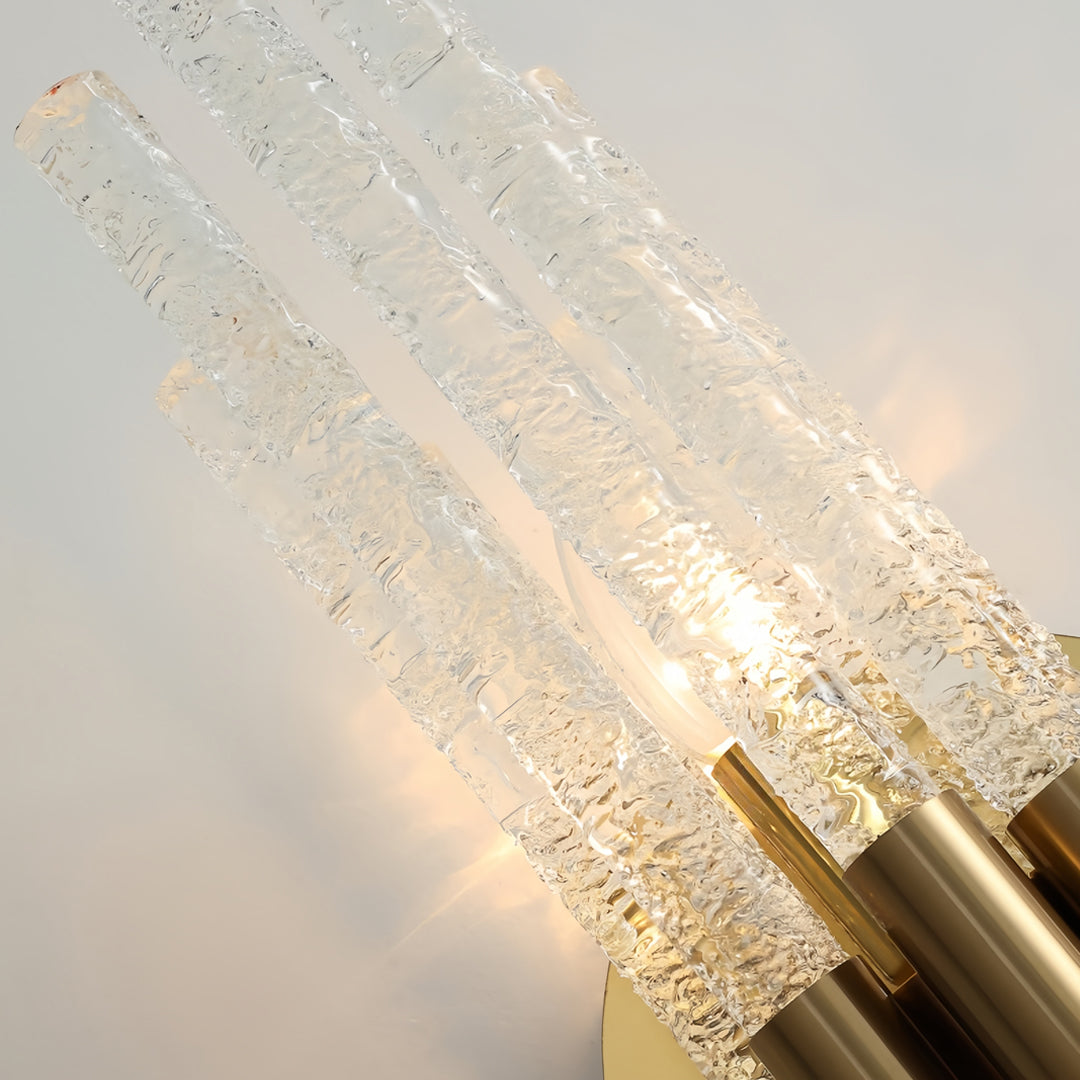 Modern Crystal Wall Sconce with Gold Hardware | 24W LED