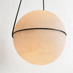 Italian Marble Globe Pendant Light in Polished Copper