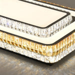 Crystal Flush Mount Ceiling Light with Chrome Frame, Modern LED Ceiling Lamp